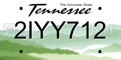 2IYY712 Tennessee License Plate
