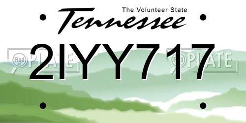 2IYY717 Tennessee License Plate