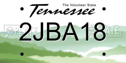 2JBA18 Tennessee License Plate