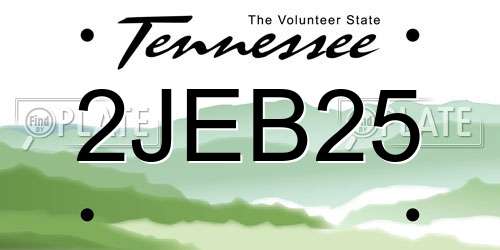 2JEB25 Tennessee License Plate