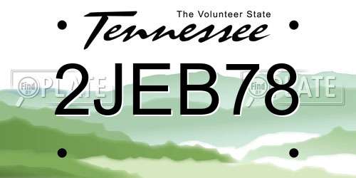 2JEB78 Tennessee License Plate