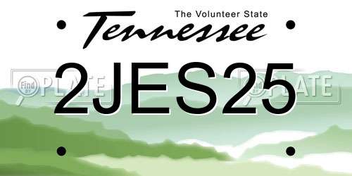 2JES25 Tennessee License Plate