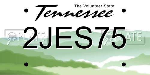 2JES75 Tennessee License Plate
