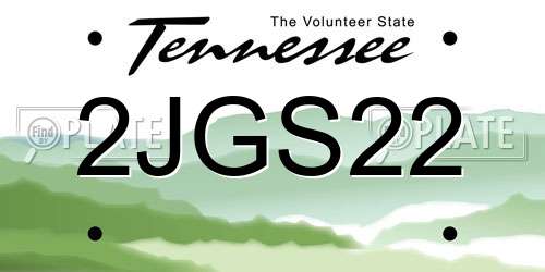 2JGS22 Tennessee License Plate