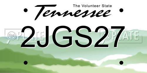 2JGS27 Tennessee License Plate