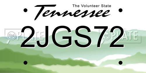 2JGS72 Tennessee License Plate