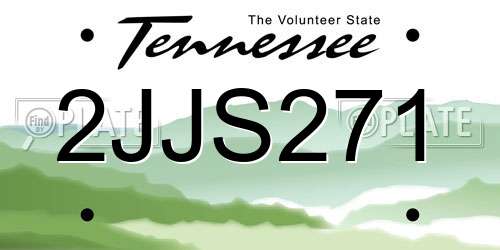 2JJS271 Tennessee License Plate