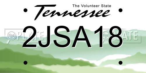 2JSA18 Tennessee License Plate