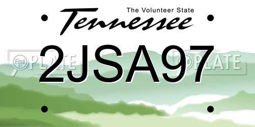 2JSA97 Tennessee License Plate