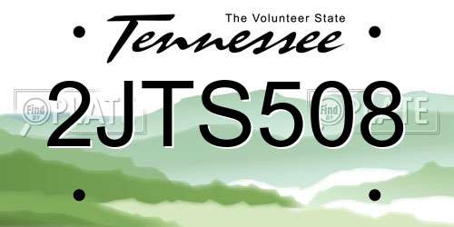 2JTS508 Tennessee License Plate