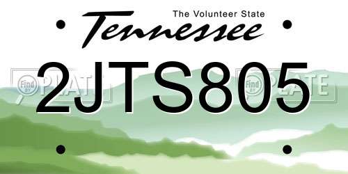 2JTS805 Tennessee License Plate