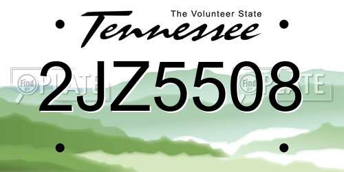 2JZ5508 Tennessee License Plate