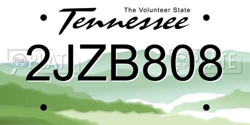 2JZB808 Tennessee License Plate