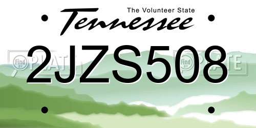 2JZS508 Tennessee License Plate