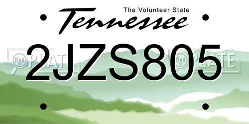 2JZS805 Tennessee License Plate