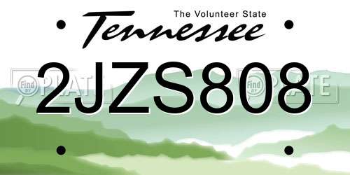 2JZS808 Tennessee License Plate