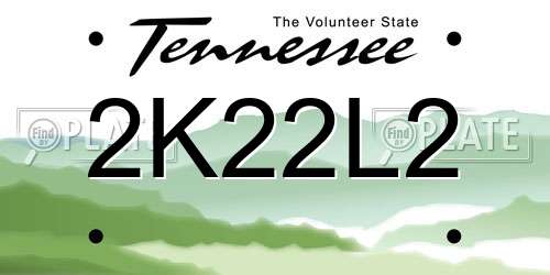 2K22L2 Tennessee License Plate
