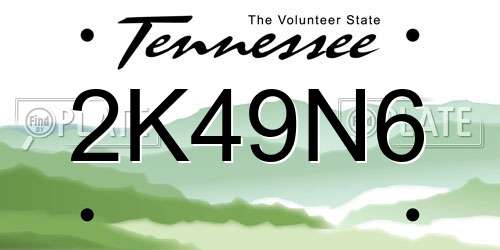 2K49N6 Tennessee License Plate