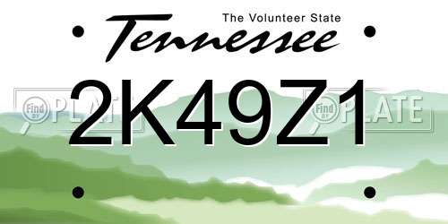 2K49Z1 Tennessee License Plate