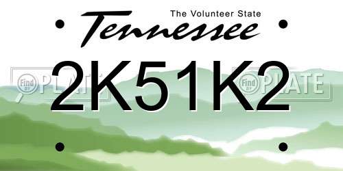 2K51K2 Tennessee License Plate