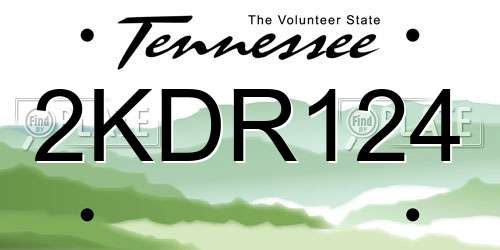 2KDR124 Tennessee License Plate