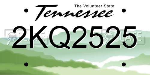 2KQ2525 Tennessee License Plate