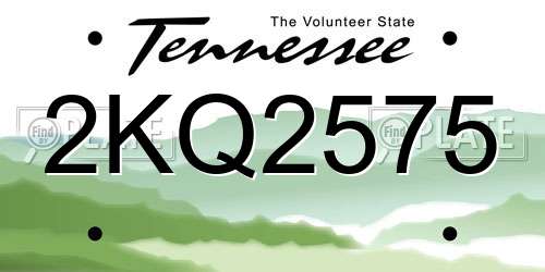 2KQ2575 Tennessee License Plate