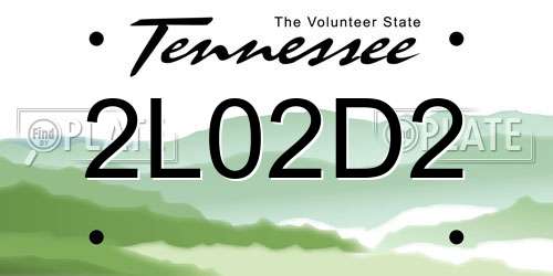 2L02D2 Tennessee License Plate
