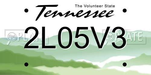 2L05V3 Tennessee License Plate