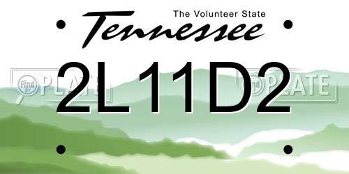 2L11D2 Tennessee License Plate