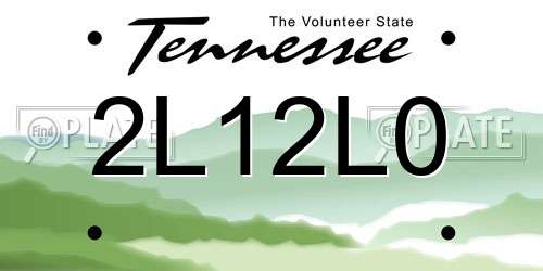 2L12L0 Tennessee License Plate