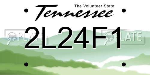 2L24F1 Tennessee License Plate