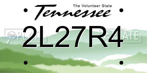 2L27R4 Tennessee License Plate