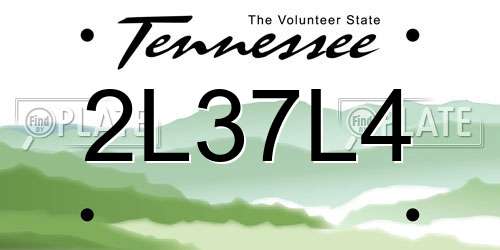 2L37L4 Tennessee License Plate