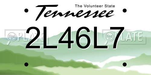 2L46L7 Tennessee License Plate