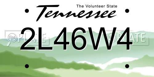 2L46W4 Tennessee License Plate