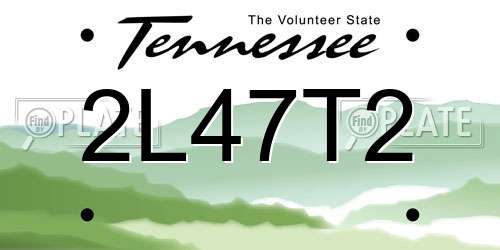 2L47T2 Tennessee License Plate