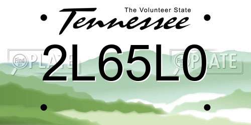 2L65L0 Tennessee License Plate