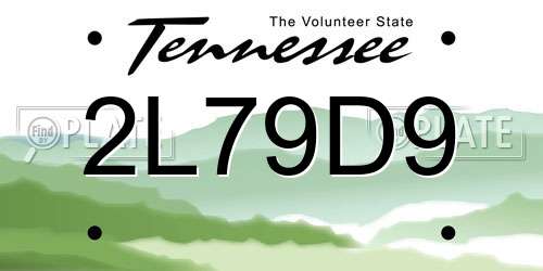 2L79D9 Tennessee License Plate