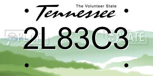 2L83C3 Tennessee License Plate