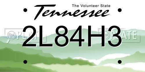 2L84H3 Tennessee License Plate