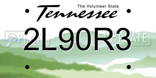 2L90R3 Tennessee License Plate