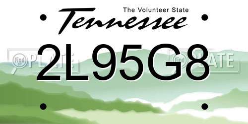 2L95G8 Tennessee License Plate