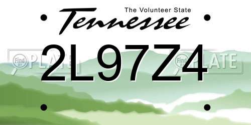 2L97Z4 Tennessee License Plate