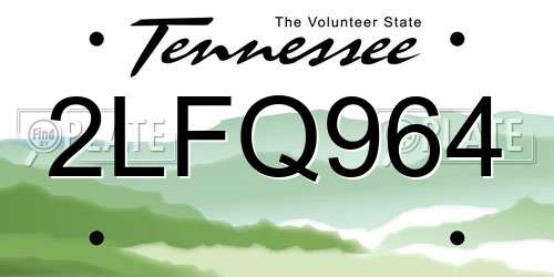 2LFQ964 Tennessee License Plate