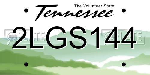 2LGS144 Tennessee License Plate
