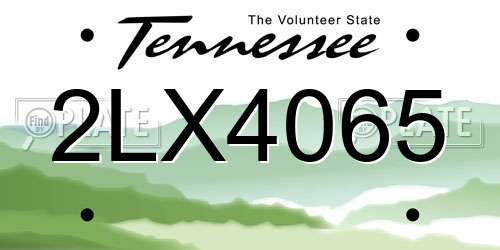 2LX4065 Tennessee License Plate