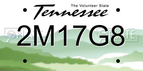 2M17G8 Tennessee License Plate