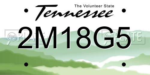 2M18G5 Tennessee License Plate
