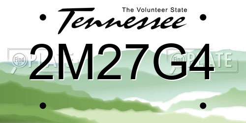 2M27G4 Tennessee License Plate